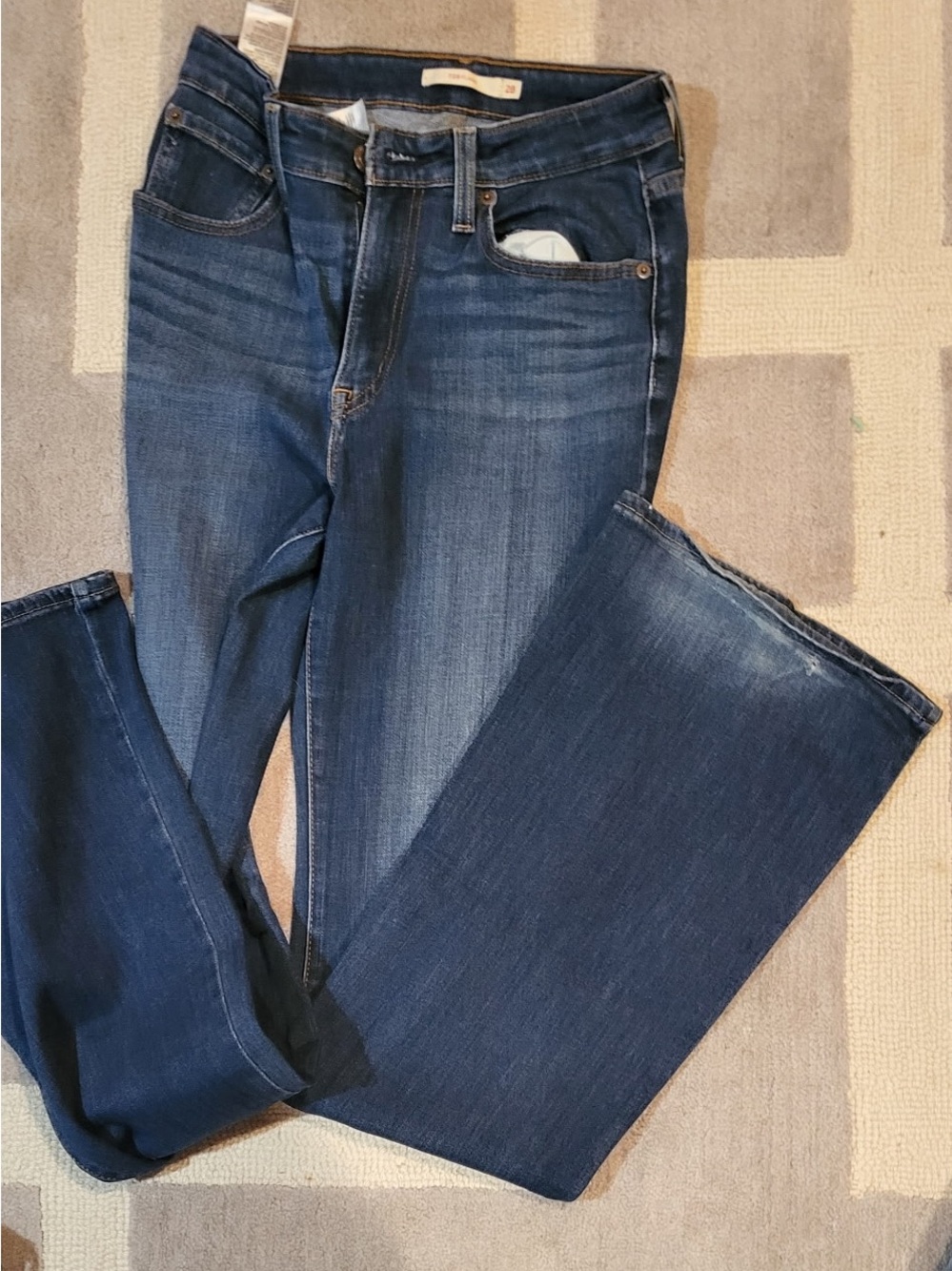 Levi's Dark Blue Flare Wide-Leg Jeans